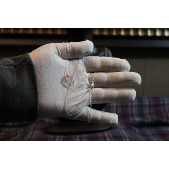 NWT Radiant Pink Czech and Swarovski Crystal Heart Charm Necklace - Picture 8 of 10